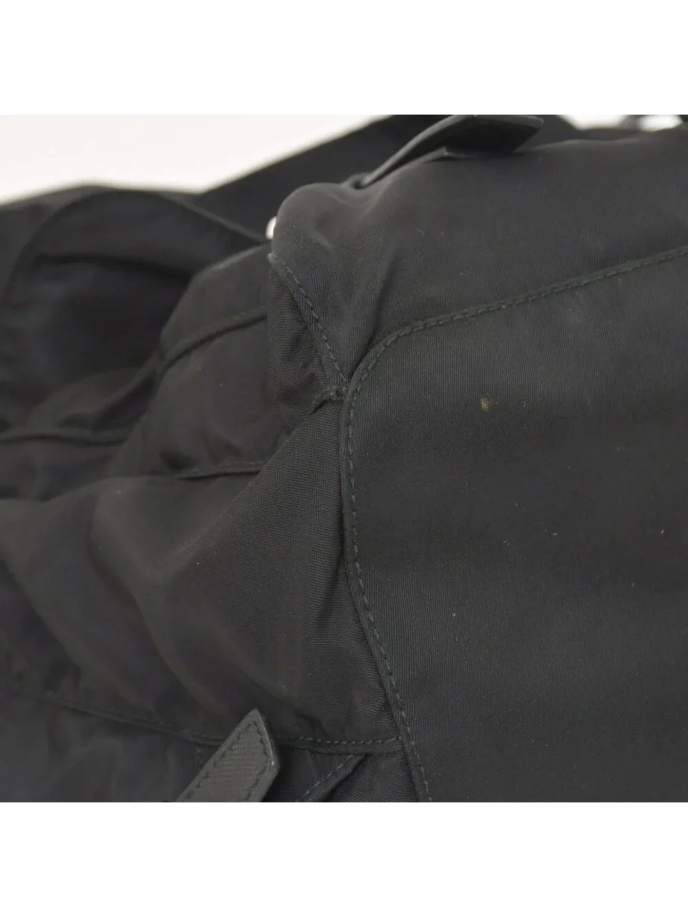 Prada Tessuto Nylon Robot Backpack Saffiano Leather Studs Metal Black